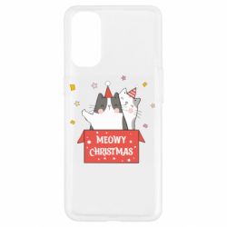 Чехол для Oppo Reno 4 Meowy Christmas ( present box ) - PrintSalon