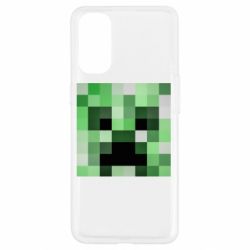 Чехол для Oppo Reno 4 Minecraft minimalist Creeper - PrintSalon