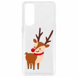 Чехол для Oppo Reno 4 Pro Deer with red nose - PrintSalon