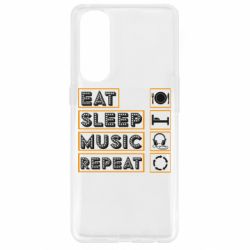 Чехол для Oppo Reno 4 Pro Eat sleep dj repeat. - PrintSalon