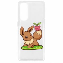 Чохол для Oppo Reno 4 Pro Eevee with Hoppip-PrintSalon Чохол для Oppo Reno 4 Pro Eevee with Hoppip