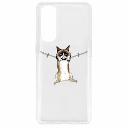 Чехол для Oppo Reno 4 Pro Grumpy Cat On The Rope - PrintSalon