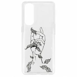 Чехол для Oppo Reno 4 Pro Hand with leafs - PrintSalon