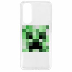 Чехол для Oppo Reno 4 Pro Minecraft minimalist Creeper - PrintSalon
