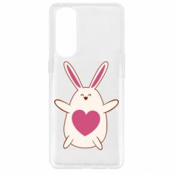 Чехол для Oppo Reno 4 Pro Rabbit with a pink heart - PrintSalon