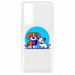 Чехол для Oppo Reno 4 Pro Собачка и котик - PrintSalon