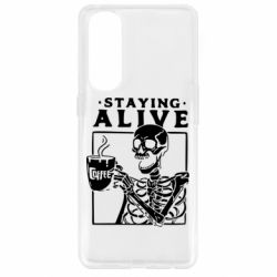 Чехол для Oppo Reno 4 Pro Staying alive with coffee - PrintSalon