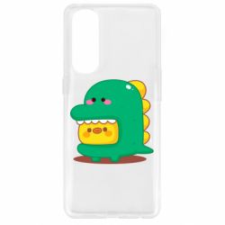 Чехол для Oppo Reno 4 Pro Уточка в костюме динозавра - PrintSalon