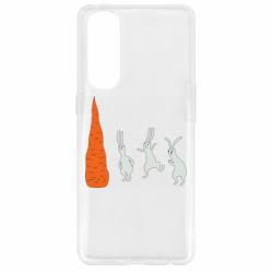 Чехол для Oppo Reno 4 Pro Зайцы возле морковки - PrintSalon
