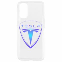 Чехол для Oppo Reno 4 Tesla logo gradient - PrintSalon