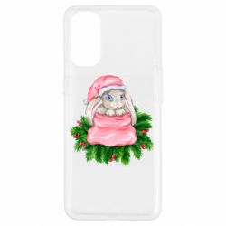 Чехол для Oppo Reno 4 Заяц Новогодний - PrintSalon