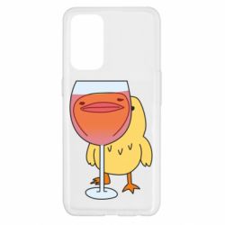 Чехол для Oppo Reno 5 4G Качка і келих вина - PrintSalon