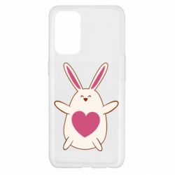 Чехол для Oppo Reno 5 4G Rabbit with a pink heart - PrintSalon