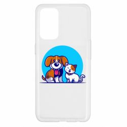 Чехол для Oppo Reno 5 4G Собачка и котик - PrintSalon
