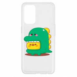 Чехол для Oppo Reno 5 4G Уточка в костюме динозавра - PrintSalon