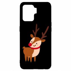 Чехол для Oppo Reno 5 Lite Deer with red nose - PrintSalon