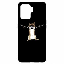 Чехол для Oppo Reno 5 Lite Grumpy Cat On The Rope - PrintSalon