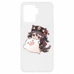 Чехол для Oppo Reno 5 Lite Hu Tao cat - PrintSalon