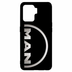 Чехол для Oppo Reno 5 Lite Man metallic logo - PrintSalon