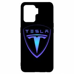 Чехол для Oppo Reno 5 Lite Tesla logo gradient - PrintSalon