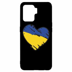 Чехол для Oppo Reno 5 Lite Украина сердце с царапинами - PrintSalon