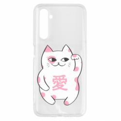 Чехол для Realme 6 Cat and hieroglyphs - PrintSalon