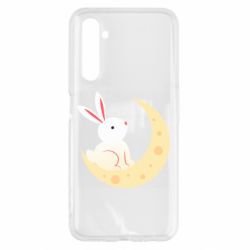 Чехол для Realme 6 Cute rabbit on the moon - PrintSalon