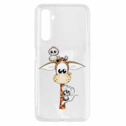 Чехол для Realme 6 Giraffe Owl and Mouse - PrintSalon