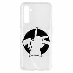 Чехол для Realme 6 Pikachu silhouette - PrintSalon