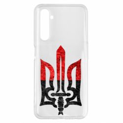 Чехол для Realme 6 Pro Герб Украины красно-черный - PrintSalon