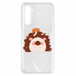 Чехол для Realme 6 Pro Hedgehog with mushrooms - PrintSalon