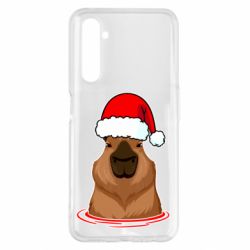 Чехол для Realme 6 Pro Новогодняя капибара - PrintSalon