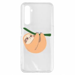 Чехол для Realme 6 Pro Sloth on a branch - PrintSalon