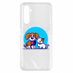 Чехол для Realme 6 Pro Собачка и котик - PrintSalon