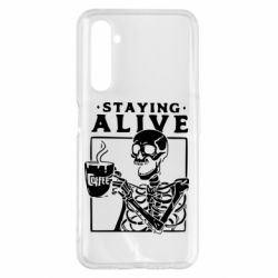 Чехол для Realme 6 Pro Staying alive with coffee - PrintSalon