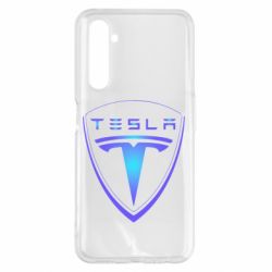 Чехол для Realme 6 Pro Tesla logo gradient - PrintSalon