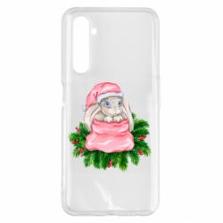 Чехол для Realme 6 Pro Заяц Новогодний - PrintSalon