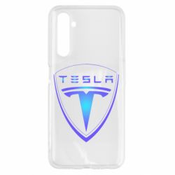Чехол для Realme 6 Tesla logo gradient - PrintSalon