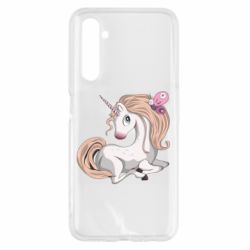Чехол для Realme 6 Unicorn with bow tie - PrintSalon