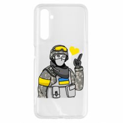Чехол для Realme 6 Военный с сердечком - PrintSalon