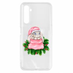 Чехол для Realme 6 Заяц Новогодний - PrintSalon