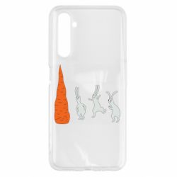 Чехол для Realme 6 Зайцы возле морковки - PrintSalon