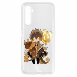 Чехол для Realme 6 Zhongli with baloon - PrintSalon