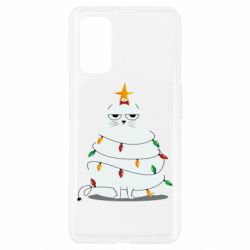 Чехол для Realme 7 Pro Cat and Christmas Lights - PrintSalon