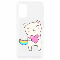 Чехол для Realme 7 Pro Cute cat with heart - PrintSalon