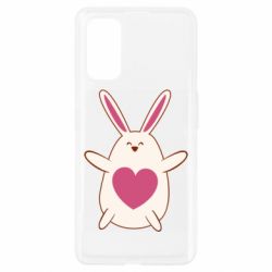 Чехол для Realme 7 Pro Rabbit with a pink heart - PrintSalon