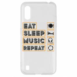 Чехол для Samsung A01/M01 Eat sleep dj repeat.