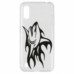 Чехол для Samsung A01/M01 Flaming shark - PrintSalon