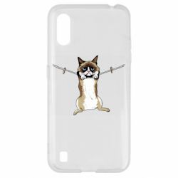 Чехол для Samsung A01/M01 Grumpy Cat On The Rope - PrintSalon