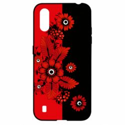 Чохол для Samsung A01 / M01 Червоні квіти - PrintSalon